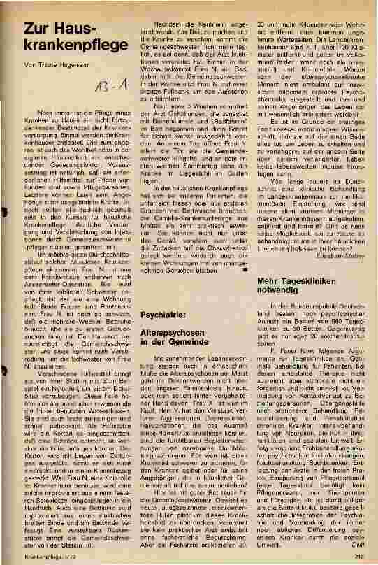 Vorschauseite 1: Zur Hauskrankenpflege