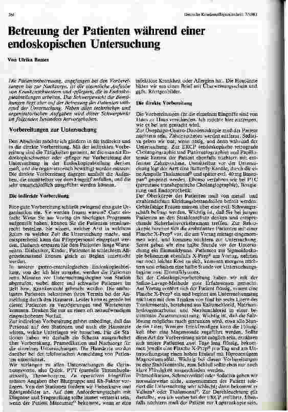 Vorschauseite 1: Betreuung der Patienten während einer endoskopischen Untersuchung
