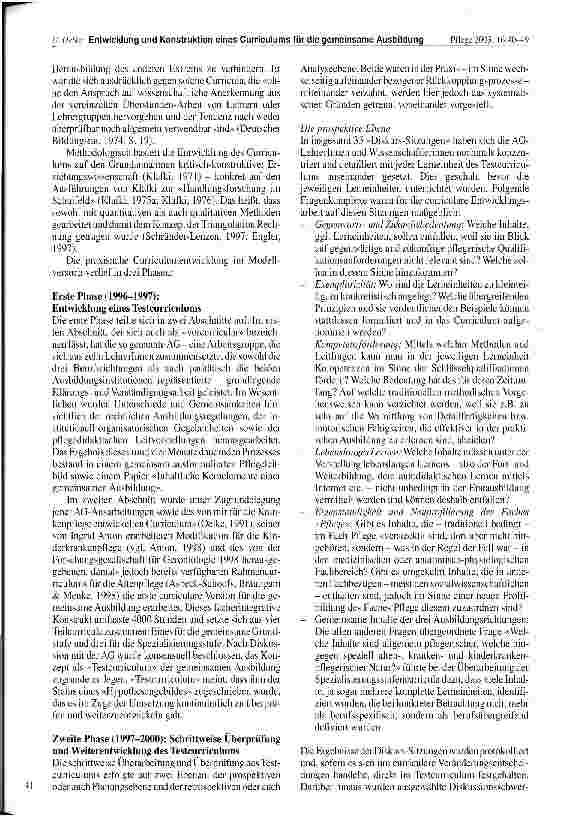 Vorschauseite 2: Entwicklung und Konstruktion eines Curriculums für die gemeinsame theoretische Ausbildung in der Alten-, Krankenund Kinderkrankenpflege