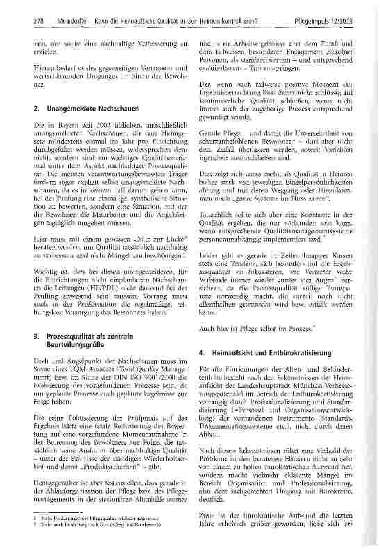 Vorschauseite 2: Kann die Heimaufsicht Qualität in den Heimen kontrollieren? Über die Aufgaben der Heimaufsicht und Anforderungen an ein zeitgemäßes Pflegemanagement