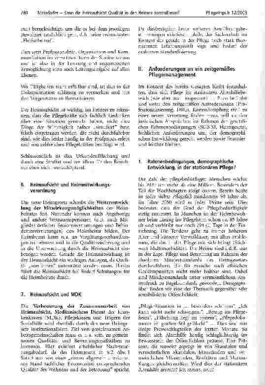 Vorschauseite 4: Kann die Heimaufsicht Qualität in den Heimen kontrollieren? Über die Aufgaben der Heimaufsicht und Anforderungen an ein zeitgemäßes Pflegemanagement