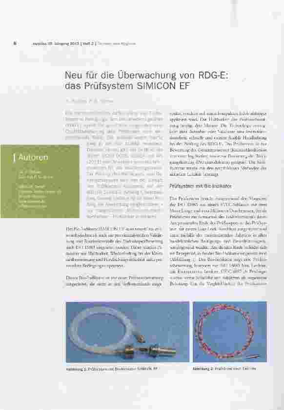 Vorschauseite 1: Neu für die Überwachung von RDG-E: das Prüfsystem SIMICON EF