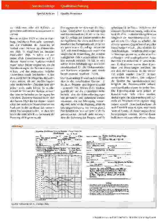 Vorschauseite 3: Qualitätssicherung in der Anästhesiologie in Hamburg - ein Weg von der Prozessqualitätzur Ergebnisqualität