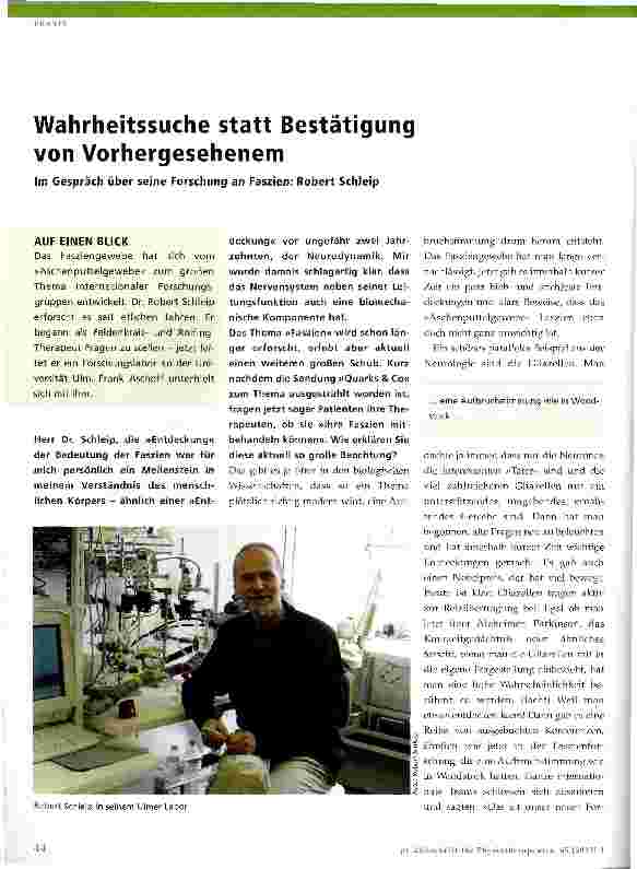 Vorschauseite 1: Wahrheitssuche statt Bestätigung von Vorhergesehenem