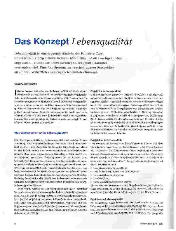 Vorschauseite 1: Das Konzept Lebensqualität