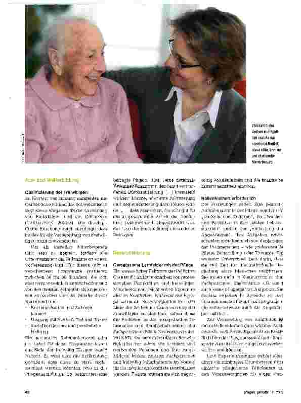 Vorschauseite 2: Freiwilligenarbeit in der Palliative Care