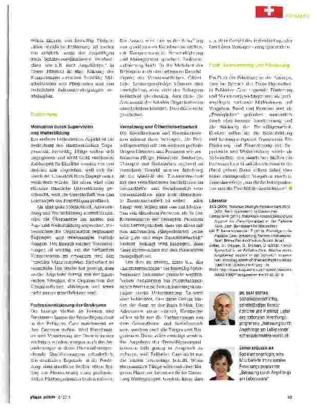 Vorschauseite 3: Freiwilligenarbeit in der Palliative Care