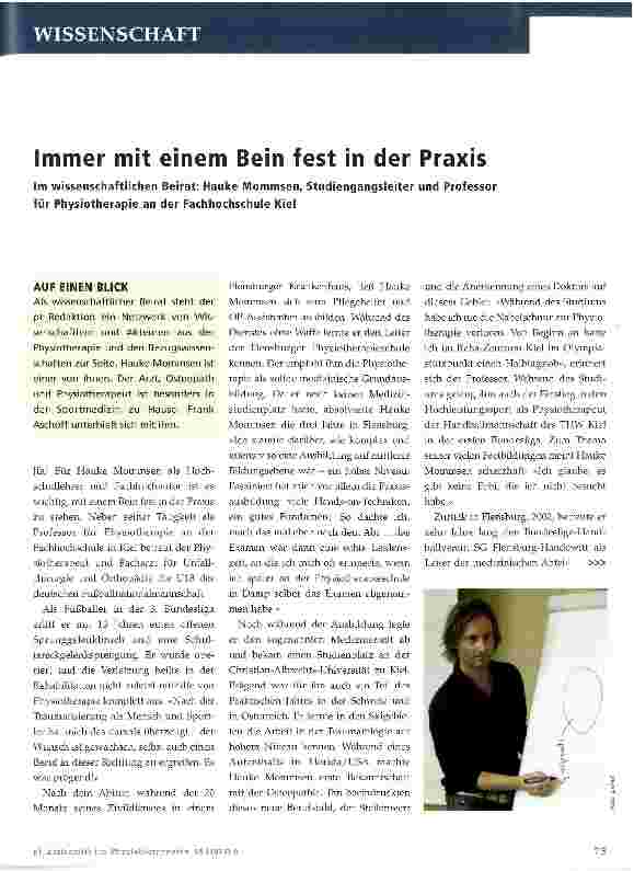 Vorschauseite 1: Immer mit einem Bein fest in der Praxis