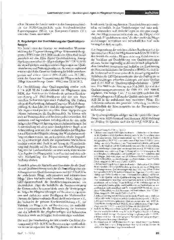 Vorschauseite 2: Qualitätsprüfungen in Einrichtungen der ambulanten und stationären Pflege nach SGB XI - Prüfgrundlagen für den MDK und Pflegedokumentation als Teil der Prozessqualität