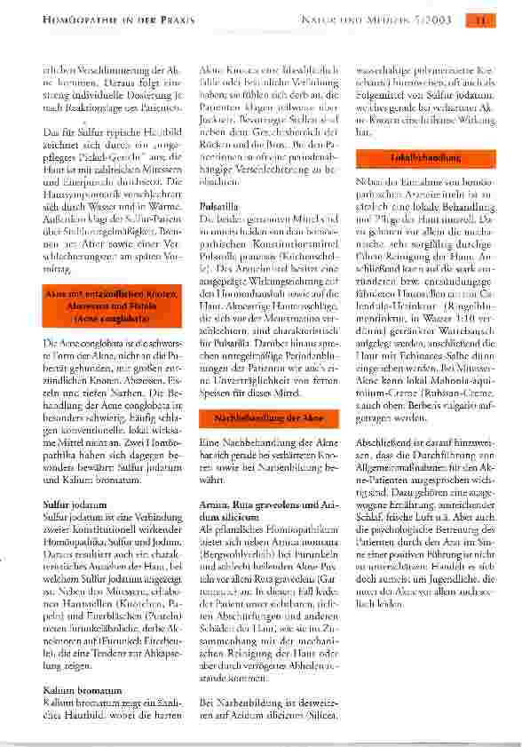 Vorschauseite 2: HOMÖOPATHIE IN DER PRAXIS: ARNE (ACNE VULGARIS)