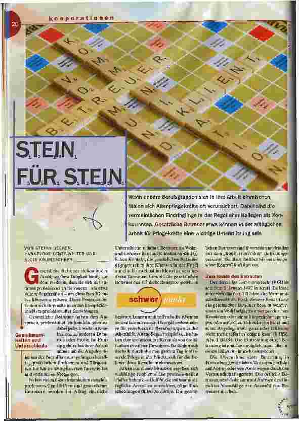 Vorschauseite 1: Stein für Stein Kooperationen