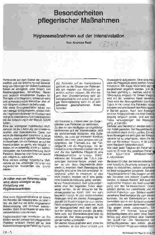 Vorschauseite 1: Besonderheiten pflegerischer Maßnahmen