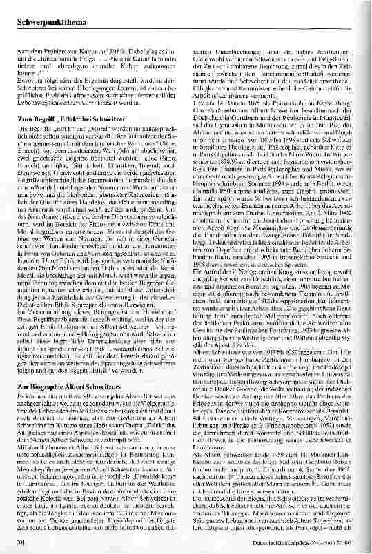 Vorschauseite 2: Ehrfurcht vor dem Leben Gedanken zur Ethik Albert Schweitzers