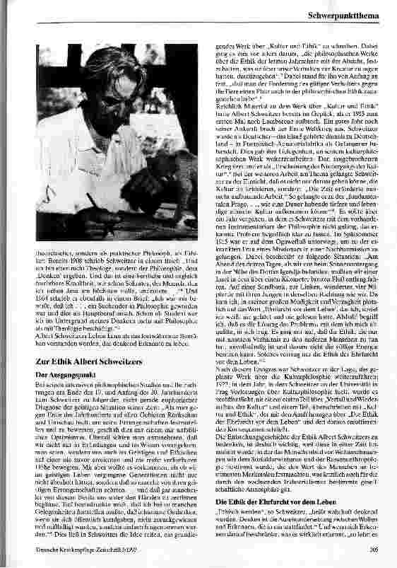 Vorschauseite 3: Ehrfurcht vor dem Leben Gedanken zur Ethik Albert Schweitzers