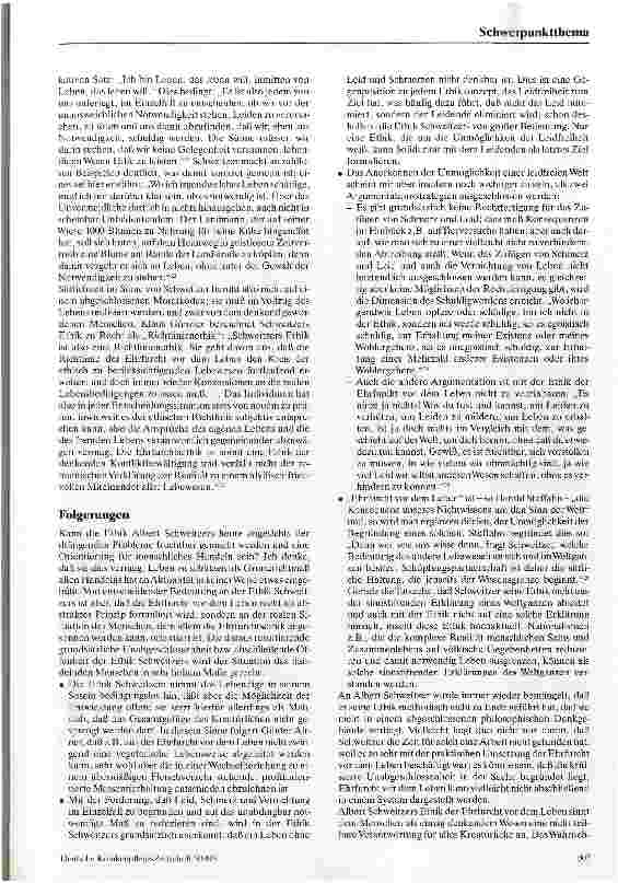 Vorschauseite 5: Ehrfurcht vor dem Leben Gedanken zur Ethik Albert Schweitzers