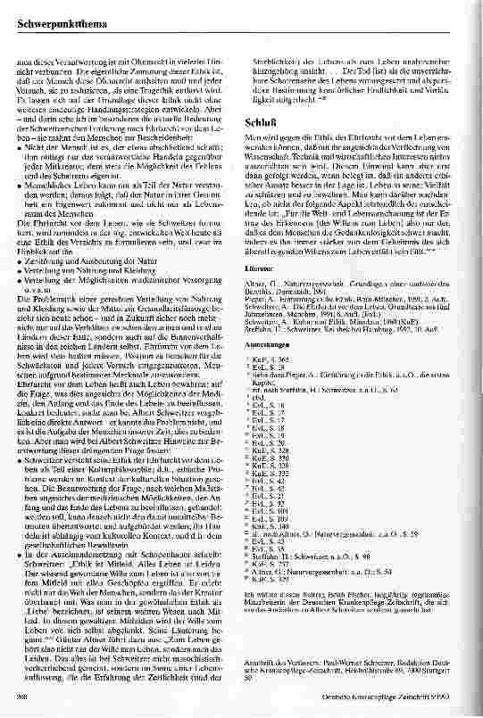 Vorschauseite 6: Ehrfurcht vor dem Leben Gedanken zur Ethik Albert Schweitzers