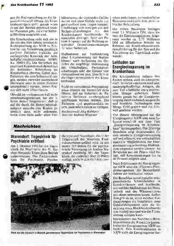 Vorschauseite 2: Anforderungen an die personelle Besetzung einer Psychiatrischen Krankenhausstation OLG Hamm, 16. 09. 93, 3 U 283/91