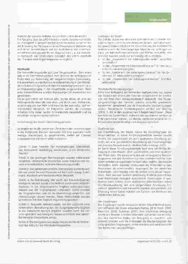 Vorschauseite 4: Gewohnt durch den Alltag. .. aber wie? Das Assessment der Lebensgewohnheiten (AdLg) eine Vorvalidierungsstudie für den deutschen Sprachund Kulturraum