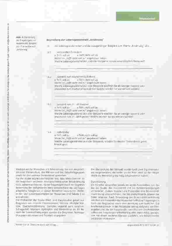 Vorschauseite 6: Gewohnt durch den Alltag. .. aber wie? Das Assessment der Lebensgewohnheiten (AdLg) eine Vorvalidierungsstudie für den deutschen Sprachund Kulturraum