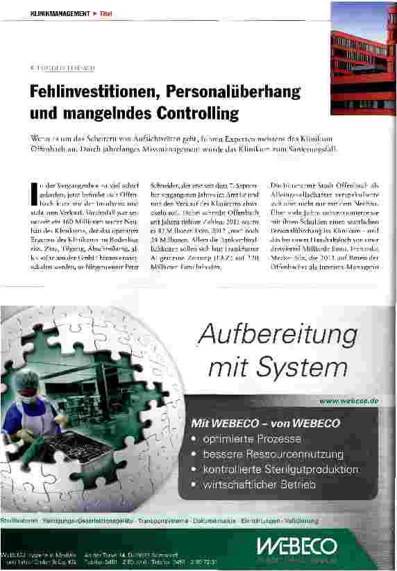 Vorschauseite 1: Fehlinvestitionen, Personalüberhang und mangelndes Controlling