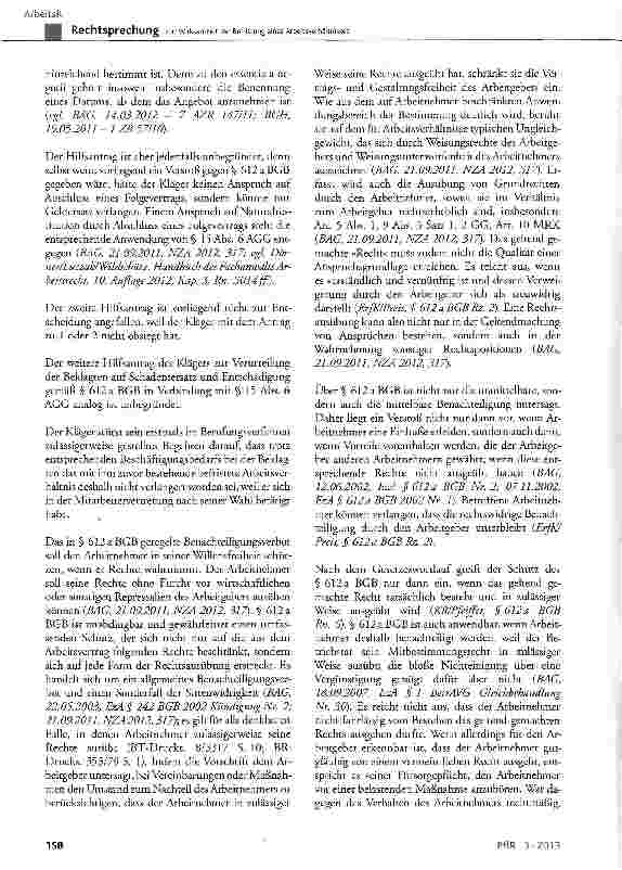 Vorschauseite 5: Zur Wirksamkeit der Befristung eines Arbeitsverhältnisses TzBfG§ 14Abs. 2, § 15Abs. 1; KSchG§ 15, § 23 Abs. 3, BetrVG § 78, § 119; MVG§ 19Abs. 1 Satz 2; BGB§ 612a; AGG§ 15 Abs. 6
