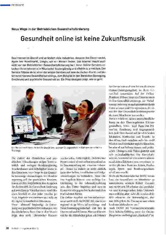 Vorschauseite 1: Gesundheit online ist keine Zukunftsmusik