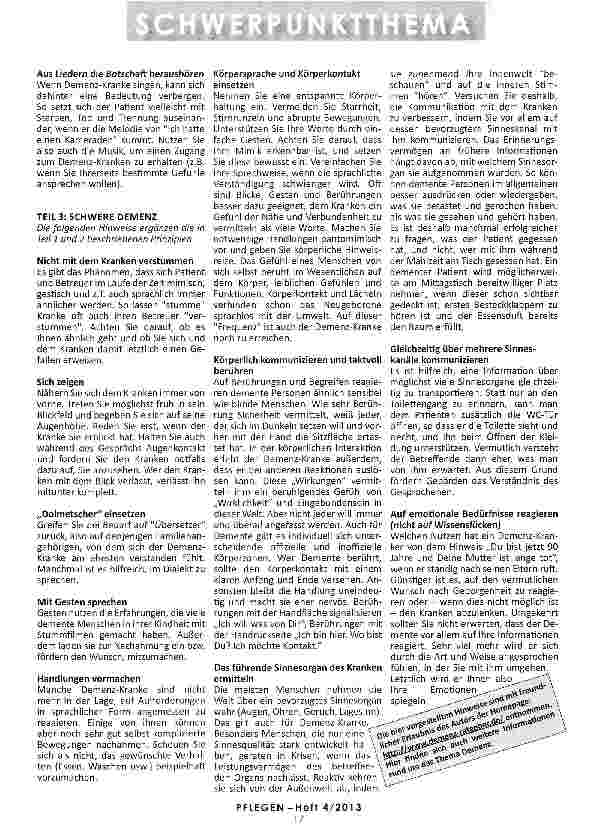 Vorschauseite 3: MIT DEMENZ-KRANKEN KOMMUNIZIEREN
