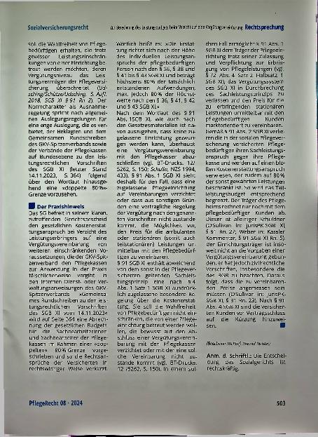 Vorschauseite 3: Zur Berechnung des Leistungsbudgets beim Verzicht auf eine Vergütungsvereinbarung.
