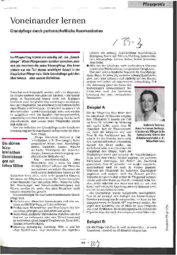 Vorschauseite 1: Voneinander lernen Grundpflege durch partnerschaftliche Kommunikation