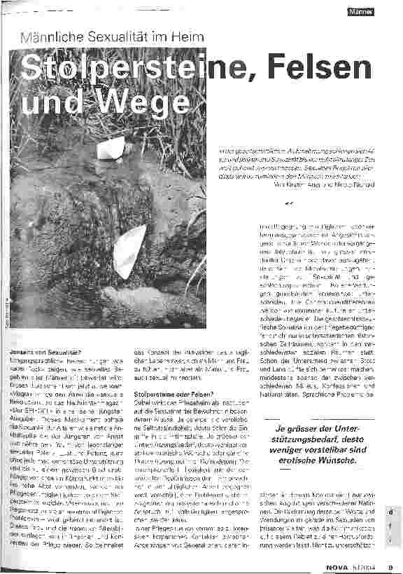 Vorschauseite 1: Männliche Sexualität im Heim Stolpersteine, Felsen und Wege