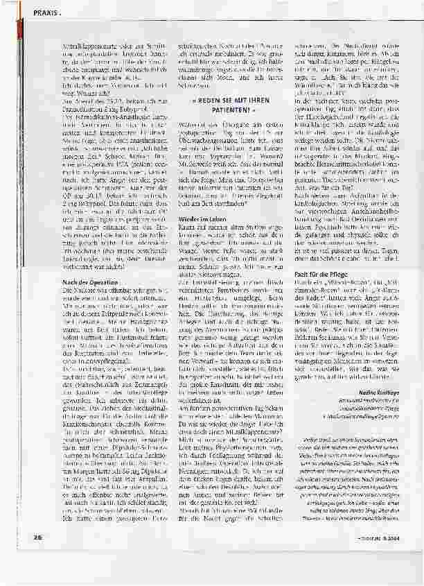 Vorschauseite 3: Verdammt! Warum ich?Herz-OP aus Patientensicht: Eine Krankenschwester erzählt