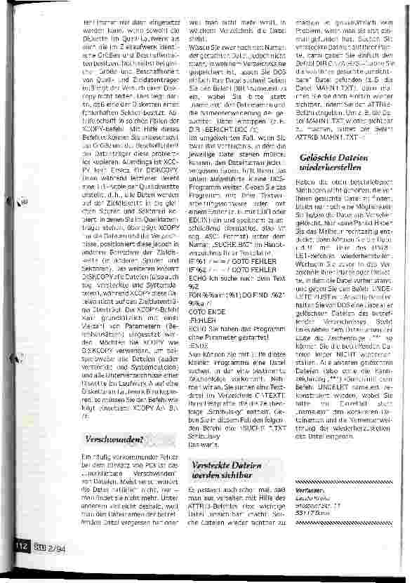 Vorschauseite 6: Dem Fehler-Teufel auf der Spur Tips und Hinweise für die Arbeit am PC
