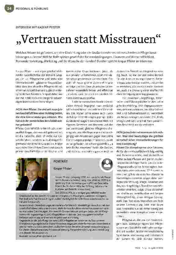 Vorschauseite 1: Vertrauen statt Misstrauen