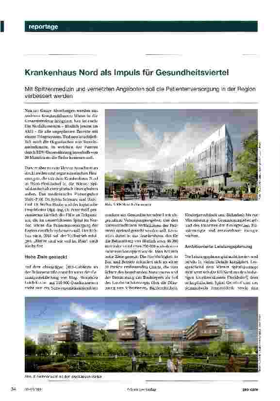 Vorschauseite 1: Krankenhaus Nord als Impuls für GesundheitsviertelMit Spitzenmedizin und vernetzten Angeboten soll die Patientenversorgung in der Region verbessert werden