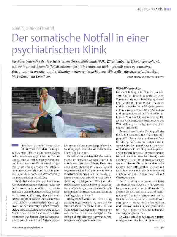 Vorschauseite 1: Der somatische Notfall in einer psychiatrischen Klinik