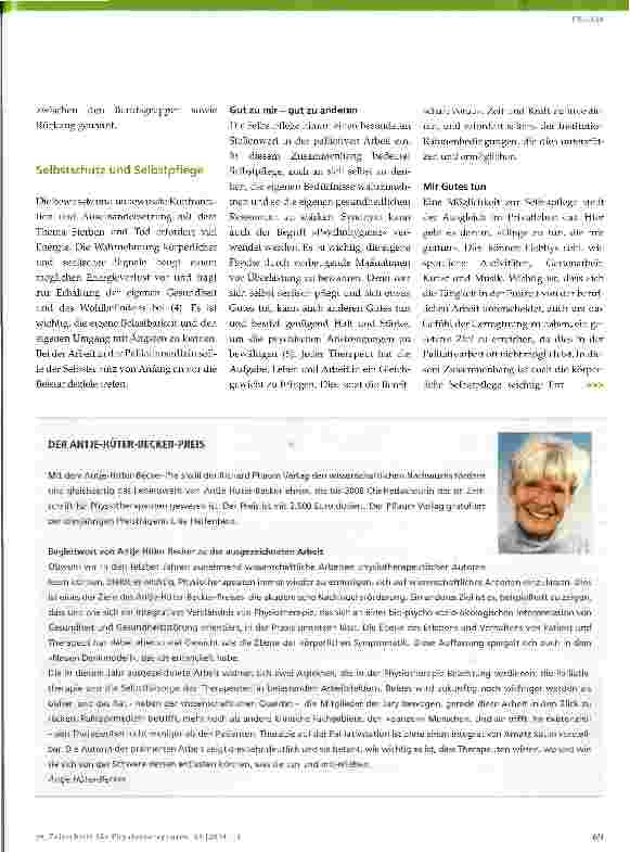 Vorschauseite 3: Physiotherapie auf einer Palliativstation