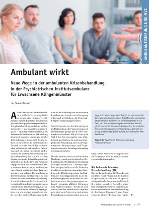 Vorschauseite 1: Ambulant wirkt Neue Wege in der ambulanten Krisenbehandlung in der Psychiatrischen Institutsambulanz für Erwachsene Klingenmünster