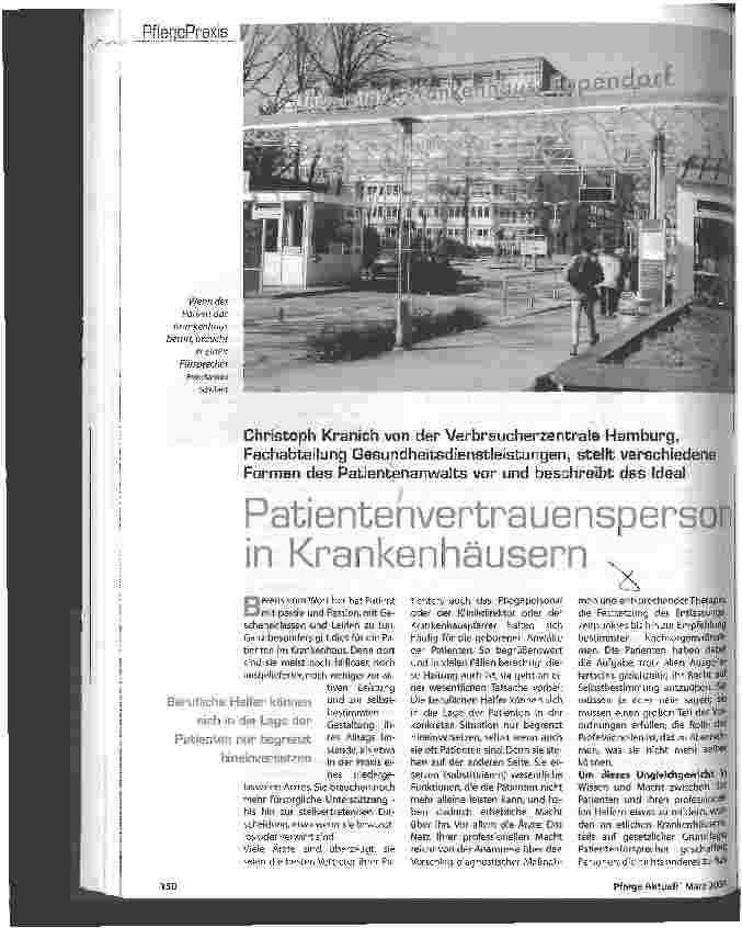 Vorschauseite 1: Patientenvertrauensperson in Krankenhäusern