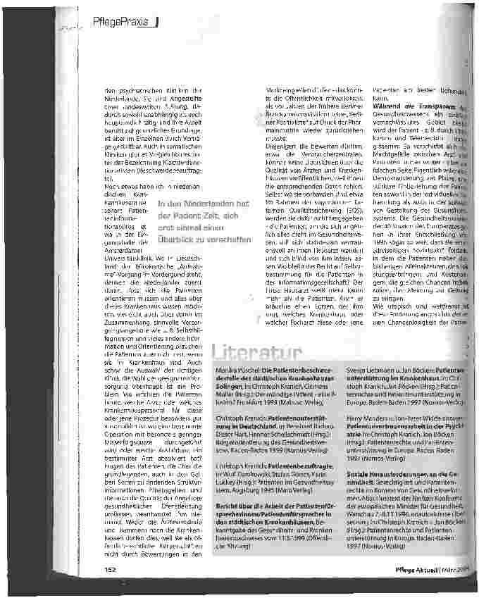 Vorschauseite 3: Patientenvertrauensperson in Krankenhäusern