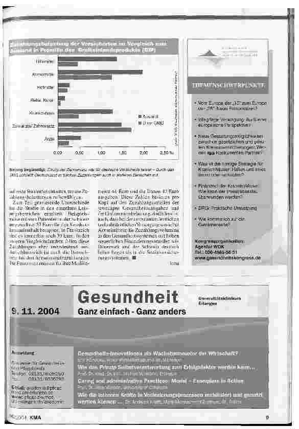 Vorschauseite 2: Zuzahlungen sind der RegelfallINTERNATIONALE VERGLEICHSSTUDIE