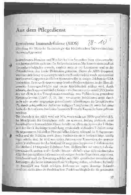 Vorschauseite 1: Erworbene Immundefizienz AIDS