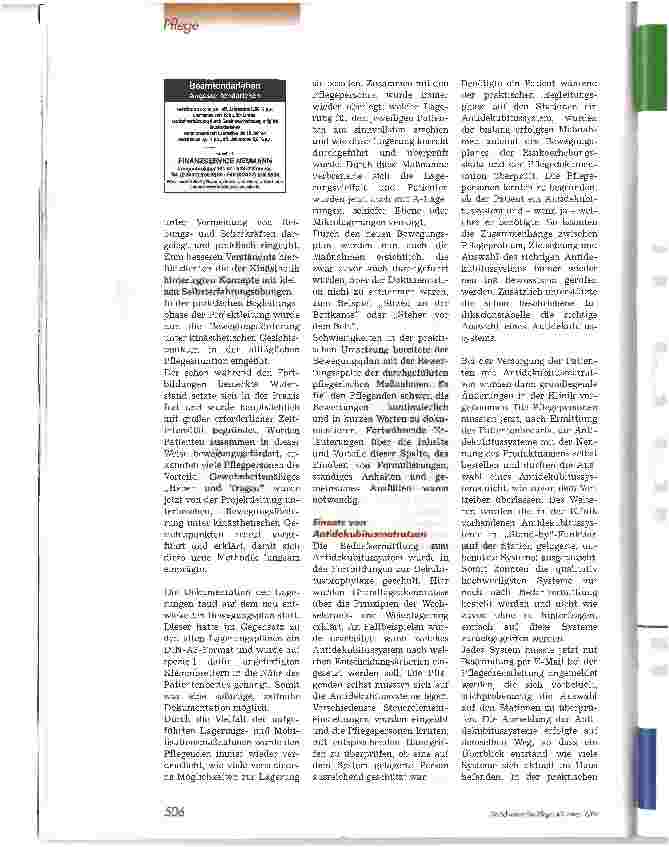 Vorschauseite 3: Integratives Dekubitus-ManagementGemeinsames Qualitätsprojekt der DRK Schwesternschaft Essen e. V. und AirSystems Medizinische Produkte GmbH, 2. Teil