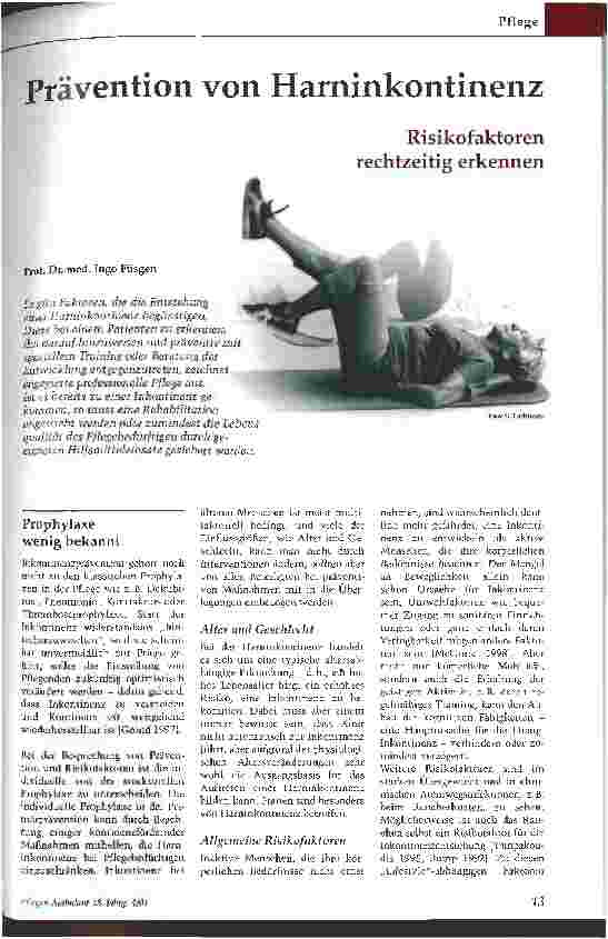 Vorschauseite 1: Prävention von HarninkontinenzRisikofaktoren rechtzeitig erkennen