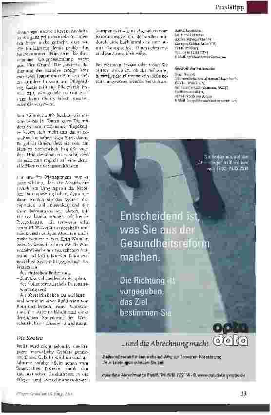 Vorschauseite 3: Rentabilität steigern Anwenderbericht aus einer ökumenischen Sozialstation
