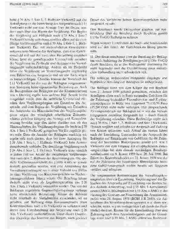 Vorschauseite 3: Verjährung von Gebührenansprüchen im Nachzulassungsverfahren