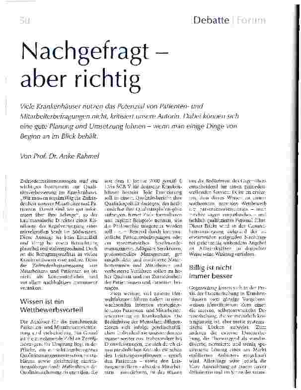 Vorschauseite 1: Nachgefragt aber richtig
