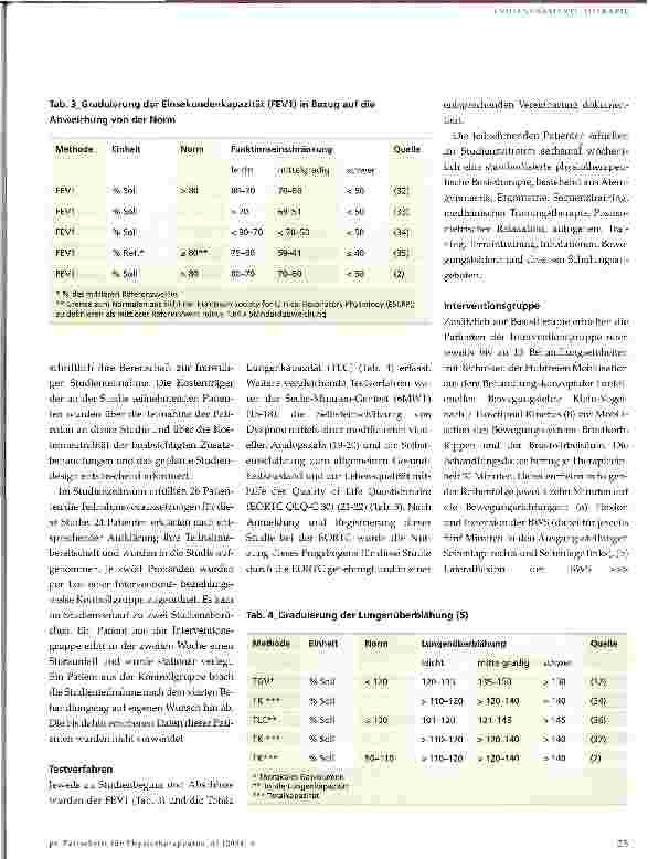 Vorschauseite 4: Die Auswirkung der Hubfreien Mobilisation auf die pulmonale Leistungsfähigkeit und Lebensqualität bei Patienten mit COPD Grad III—IV