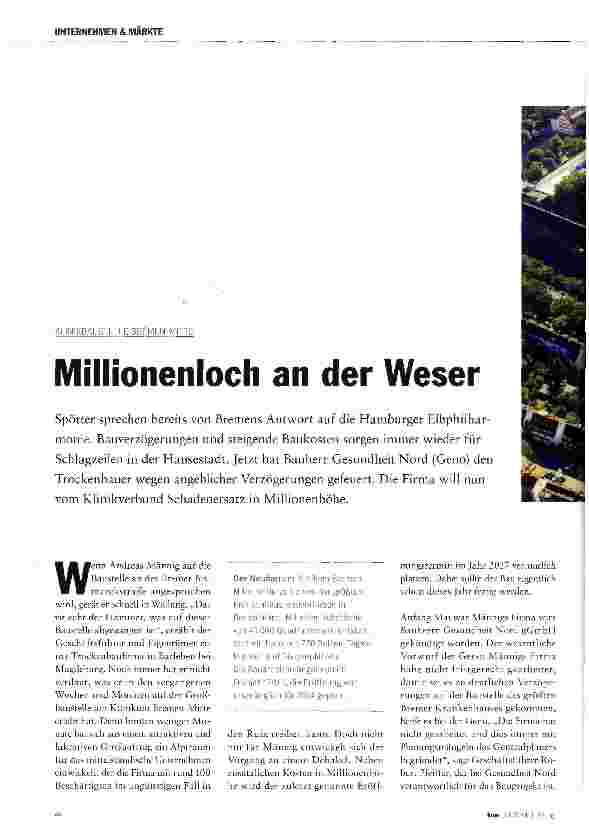 Vorschauseite 1: Millionenloch an der Weser