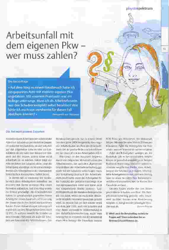 Vorschauseite 1: Arbeitsunfall mit dem eigenen Pkw wer muss zahlen?