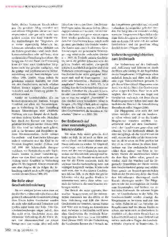 Vorschauseite 2: Geschwisterbesuche auf einer neonatologischen Intensivstation